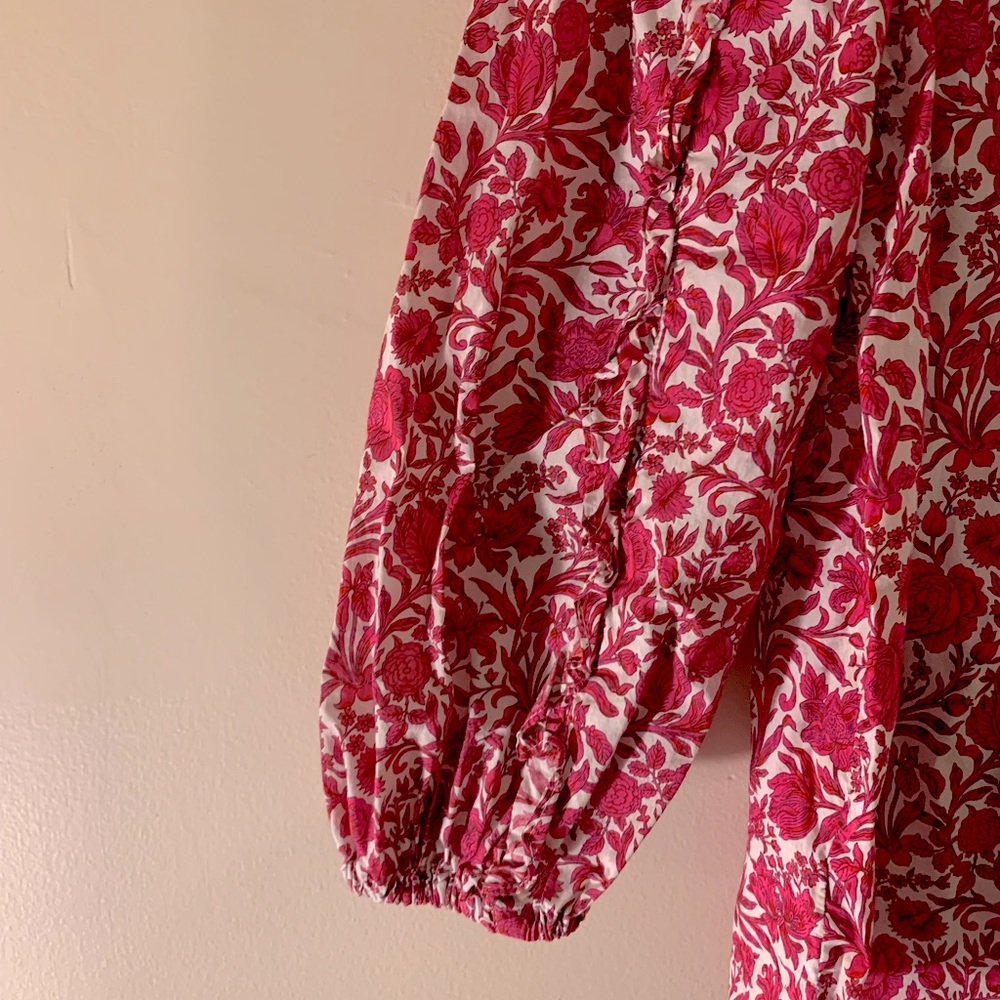 J. Crew Liberty Fabric floral blouse | XS | magenta pink floral - Picture 4 of 8